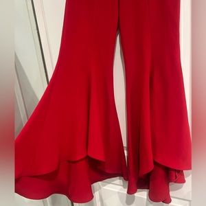 Zara Bright Red Flare Pants